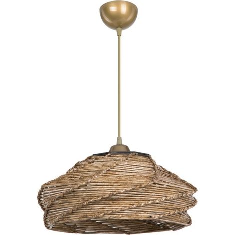 Plafonnier de style rustique en papier tissé brun - Risa MDL4940 (1/4)