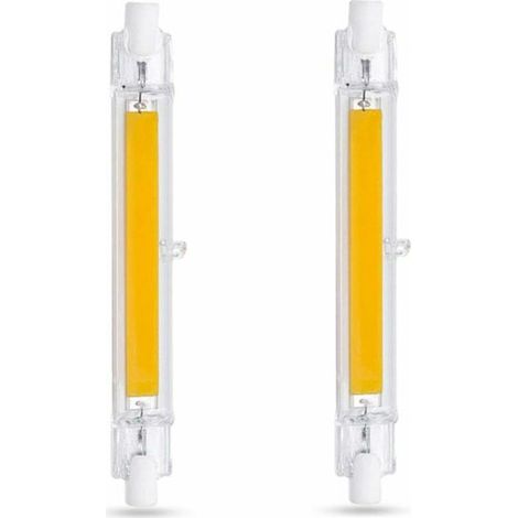 LED R7S 118mm 10W Blanc Froid 6000K, 1000LM, Équivalent Lampe Halogène R7S J118 80W 100W, Non-dimmable, Ampoule R7S 118mm Slim COB LED pour Applique Murale/Lampadaire, lot de 2 (1/5)