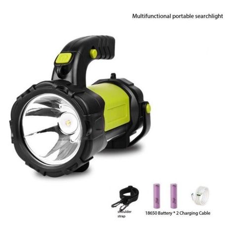 QORVA-Lampe torche LED rechargeable USB puissante de mAh avec lumière latérale, lampe torche étanche pour randonnée d'urgence, chasse en camping (avec lumière latérale)
