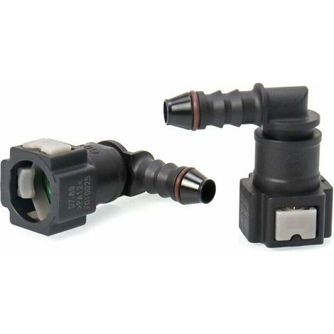 Set of 2 Car Fuel Hose Connectors, Fuel Line Fitting, 90 Degree Quick Connect, Plastic 7.89mm ID6 Connector (1/5)