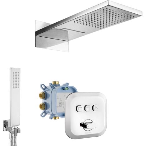 Ensemble de douche encastré PaulGurkes avec fonction cascade et sélection à 3 voies