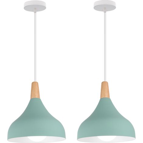 Nordic Modern Chandelier Minimalist Pendant Light Green Creative Pendant Lights Indoor Pendant Light For Bedroom Bar Cafe Kitchen Office E27 (2PCS)