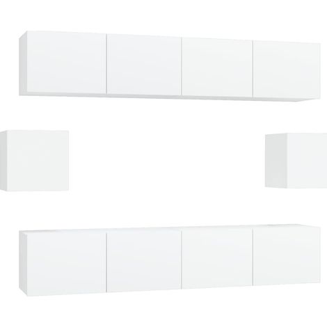 6-tlg. TV-Schrank-Set Weiß Holzwerkstoff vidaXL
