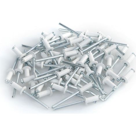 Aluminium Rivets, set 50 rivetti Graf per portatarga - Bianco