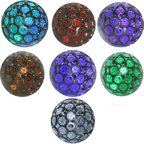Boule solaire à suspendre dans le jardin, lampe LED extérieure à changement de couleur, éclairage d'allée multicolore (1/5)