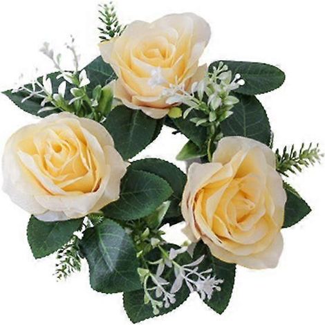Décoration intérieure, bougeoirs, couronnes, couronne de roses artificielles, décoration de table pour fête et mariageorange (1/5)