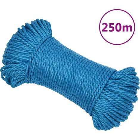 Corde de travail bleue, 6 mm, 250 m, polypropylène (1/5)