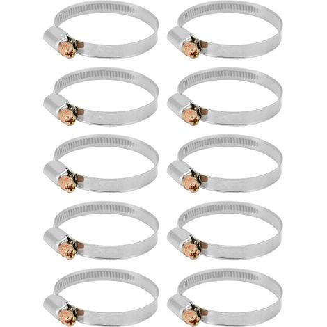 10 Pièces Colliers Serrage Inox pour Tuyauterie Auto et Industrie 25-38mm Antirouille (1/5)