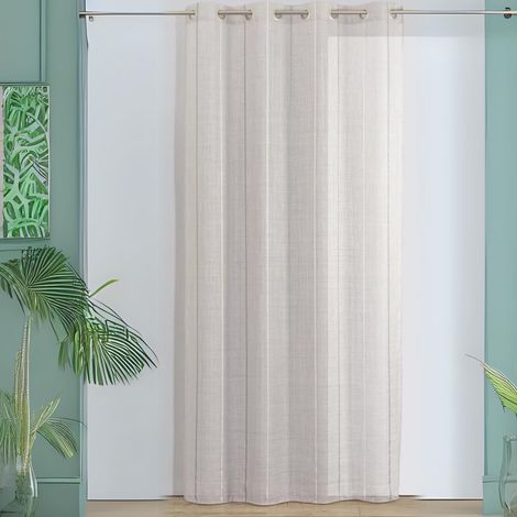 Voilage tamisant en étamine et jacquard Gris clair 140x260 cm (1/2)
