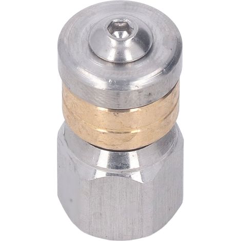 Buse de nettoyeur haute pression en acier inoxydable et laiton, mini buse compacte pour débouchage d'égout, pour eau chaude et froide, 5000 PSI, filetage femelle G1/4". (1/5)