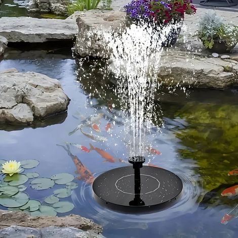 (1 pièce) Pompe à fontaine solaire circulaire pour piscine extérieure, mini fontaine flottante, jardin, cour, décoration paysagère aquatique (1/5)