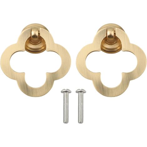 Set aus 2 Schrankgriffen aus gebürstetem Messing, gefertigt aus Zinklegierung mit Einlochmontage für Küchenschränke, Schminktische und Kommoden (1/4)