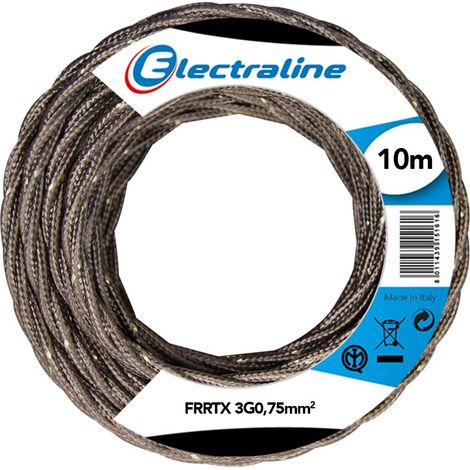 Electraline 16808 Cavo Tessile FRRTX, Sezione 3G0.75 mm, 10 mt, Marrone (1/2)