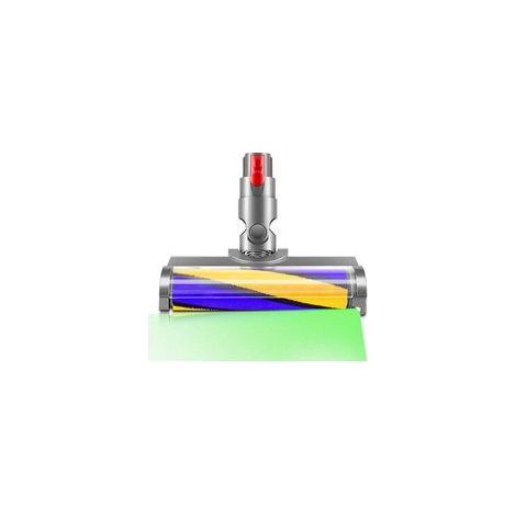 Brosse motorisée avec lumière verte compatible pour Dyson V10 V8 V11 V15 V7 Rouleau souple, convient pour les sols durs parquet et coins étroits