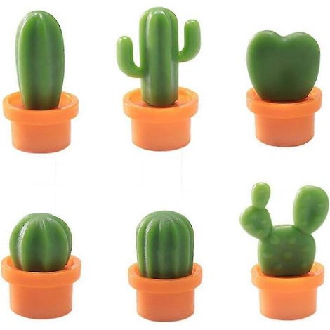 Ensemble de 6 aimants de réfrigérateur en forme de plantes succulentes mignonnes, décorations magnétiques en forme de cactus pour réfrigérateur ou tableau blanc. (1/3)