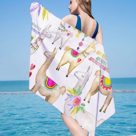 Serviette De Plage - Microfibre - 75 x 150 cm - Absorbante Rapide Séchage - Anti-sable - Pour Plage Piscine Voyage Camping Yoga - 1 Pièce