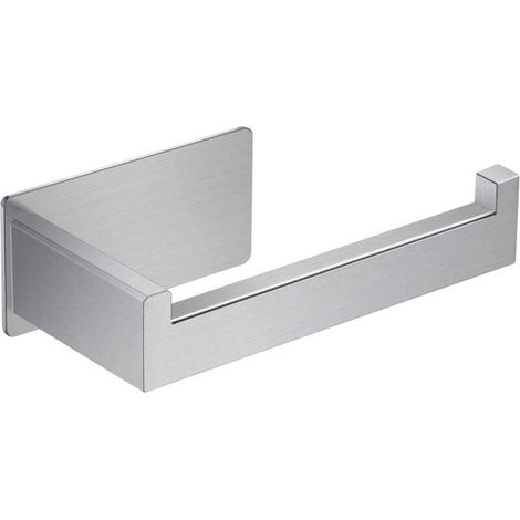 Porte papier toilette inox sans perçage, support rouleau mural adhésif pour salle de bain (1/4)