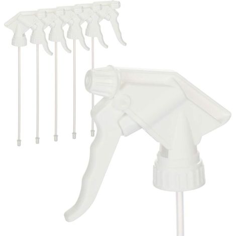 Accessoire de pulvérisation à 6 voies - tête de pulvérisation avec filetage 28/400 - accessoire pour flacon pulvérisateur avec joint NBR pour la pulvérisation d'eau (NBR - blanc) (1/5)