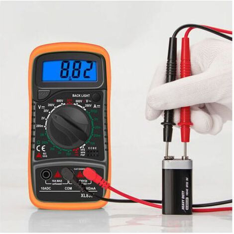 Multimetro, ohmmetro e amperometro XL830L Multimetro digitale a 2000 conteggi Mini multimetro Tester per batterie Corrente Tensione CA CC Resistenza Buzzer Transistor Voltmetro Amperometro (1/4)