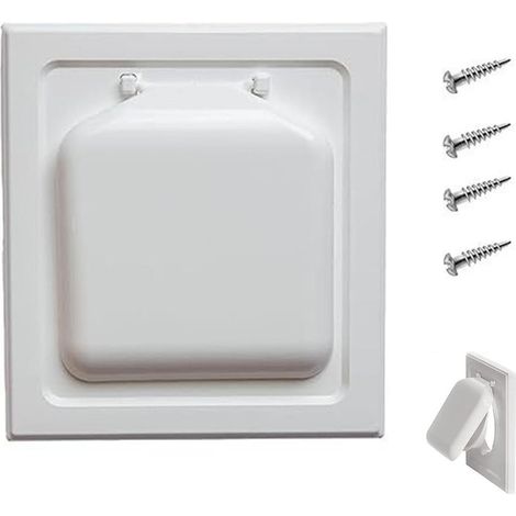Questa griglia di protezione per lo sfiato di scarico dell'asciugatrice a doppia porta è dotata di un deflettore di scarico con fissaggio a vite, di dimensioni 17,8×19×2 cm. È facile da installare e s (1/5)