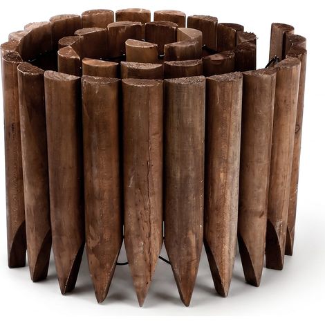 Bordure de Jardin Bois Clôture Flexible pour Jardin, Pelouse, Paysage, Bordure a Planter Décorative 120cm x 20cm (1/5)