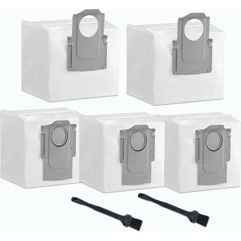 Lot de 5 Sacs à Poussière pour Aspirateur Roborock S7 MaxV Ultra / S7 Pro Ultra / Q7 Max / Q7 Max Plus / Q5+,Accessoires de Remplacement pour base d'aspirateur Grande Capacité 3,5 L-RAPANDA