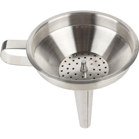 Sollbry Entonnoir de Cuisine en Acier Inoxydable,Entonnoir Métallique Diamètre 10.5cm pour Transfert Liquide,Entonnoir avec Ane INOX Diamètre 10 cm, Argent (1/5)