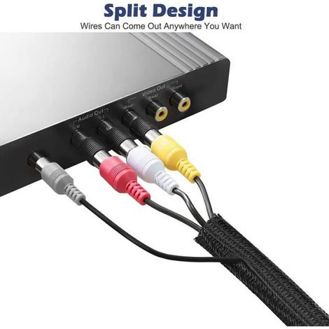 Manchon de Câble Gaine 6M Souple Ajustable, 12-20mm Protection du Cache-câbles pour Câbles Télé/Ordinateur/USB/Audio/Vidéo (1/4)