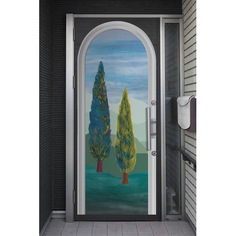 Grand Décor Panoramique Découpé, boiserie en forme d'arche avec peinture de toscane, 204 cm X 83 cm (1/5)