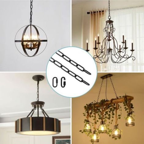 Chaîne De Suspension - Fer Noir - 30,9 M - Pour Lustres Et Décorations - 1 Pièce (1/4)
