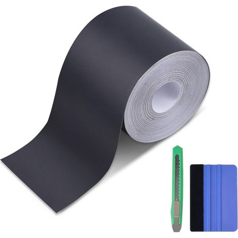 Schutzfolie Schwarz Matt 10cm x 9m  Ladekantenschutz, Stoßstange, Einstiegsleisten  Vinylfolie (1/4)