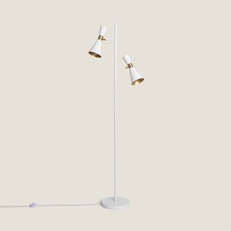 Lampada da Terra Metallo 2 Faretti Jigger Bianco (1/5)