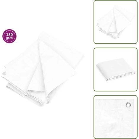 Telo in HDPE - vidaXL Telone 180 g/m² 4x4 m Bianco HDPE - Telo per esterni