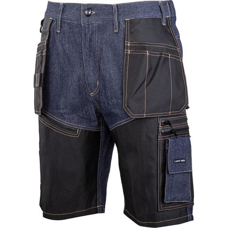Short en jean bleu à coutures renforcées, taille 2XL, marquage CE, Lahti
