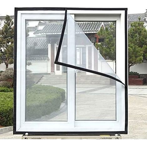 Moustiquaire - 120x120 cm - Auto-installable avec Velcro - Anti-moustiques et Anti-insectes - Noir - 1 Pièce (1/5)