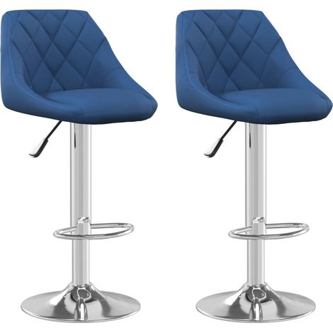 Maison Exclusive - Barhocker 2 Stk. Blau Samt