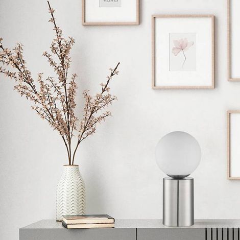 Lampe De Chevet Tactile Lobb Chrome Mat Et Boule Verre (1/4)