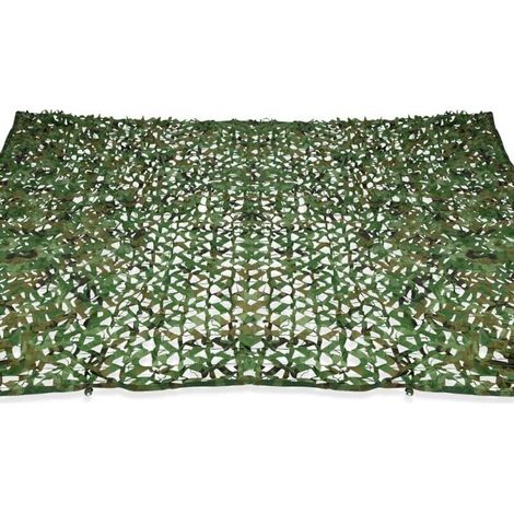 YMYNY Rectangular sail awning, 3 x 5 meters, green trellis, camouflage design