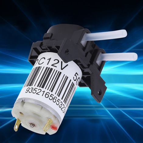 Pompe péristaltique micro compacte à amorçage automatique avec tuyau silicone pour laboratoire 12V noire plastique 88g (1/5)