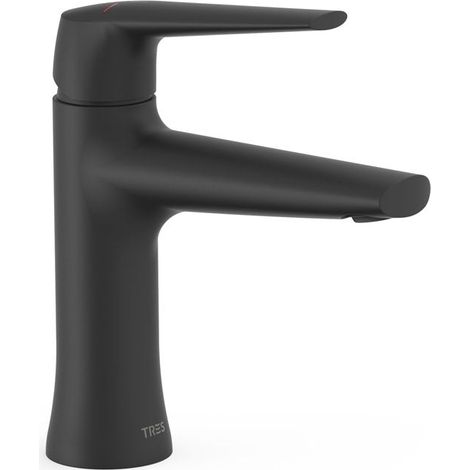 TRES 28110401NM FUJI Grifo Monomando Lavabo Ecoeficiente Color Negro Mate - ref: 28110401NM