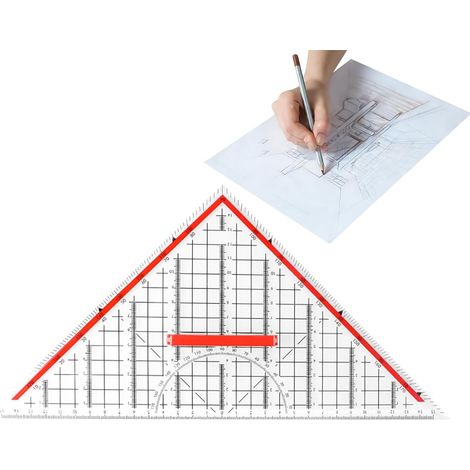 Ensemble d'équerres pour le dessin technique, outils de géométrie (1/5)