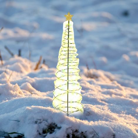 Décoration de Noël solaire LED en métal, guirlande lumineuse, ornement écologique, cadeau idéal. (1/5)