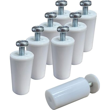 8 butées volets roulants blanches 40 mm ABS. Arret de volet fourni avec tout le nécessaire pour le montage avec ses rondelles et ses vis. Butee volet roulant blanc. (1/5)