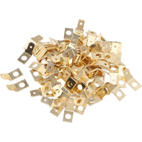 Connecteurs rapides laiton 1/4" non isolés - Lot de 100 embouts fourche mâles pour câblage électrique fiable et durable (1/5)