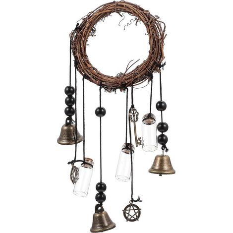 Sonnette Ring, carillon suspendu, attrape-rêves, décoration murale, bouteille en verre (1/5)