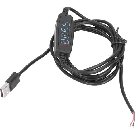 LED 2m câble interrupteur variateur universel USB cordon d'alimentation pour lampe 5V extérieur maison (1/5)