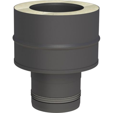 Jeremias PELLET-LINE Übergang EW-PV/DW-FU Edelstahl schwarz Ø 100 mm