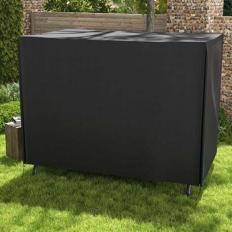 Funda de protección para balancín de jardín de 3 plazas 205x124x164 cm, poliéster 600D, negra HAVRYA (1/5)