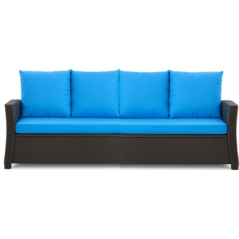Coussins de canapé meubles de jardin en résine tressée Bleu, Coussins balançoire d'extérieur 170x60x50cm Coussin de banc de jardin 3 places -Mix (1/5)