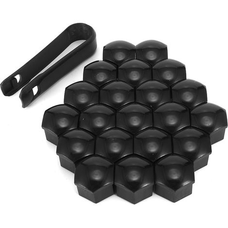 Cache-écrous centraux de roue de 17 mm (20 pièces/paquet) compatibles avec les boulons hexagonaux Volkswagen, Audi, Skoda et SEAT (référence 8D0012244A).